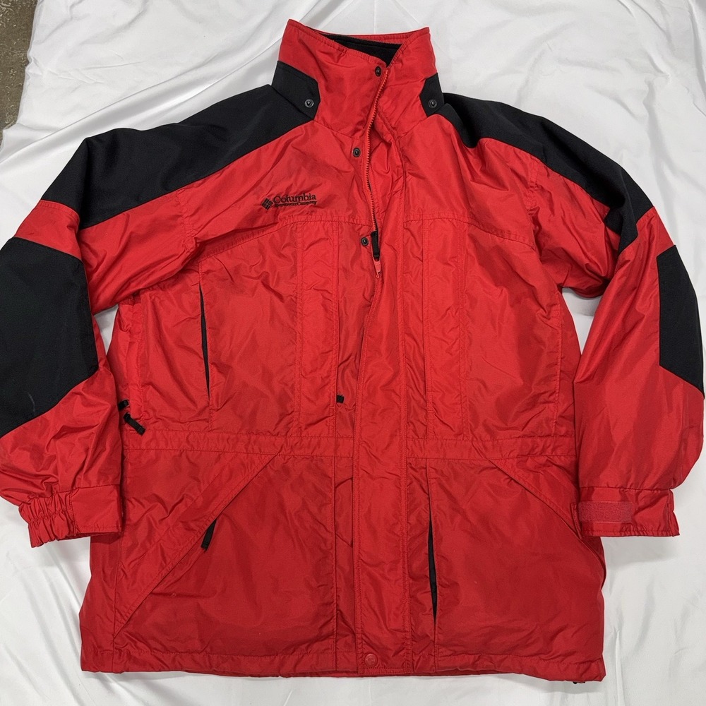 Columbia Sportswear Red Black Double Whammy Men's Size Large 2 in 1 Jackets Y2K